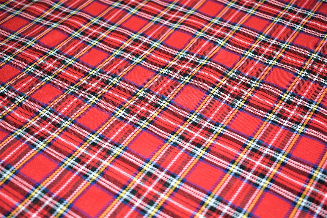 Red Royal Stewart Tartan Medium Fabric