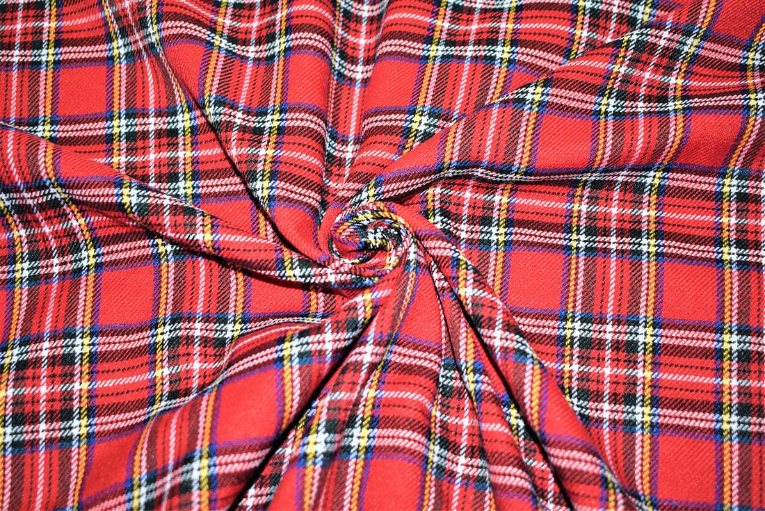 Red Royal Stewart Tartan Medium Fabric