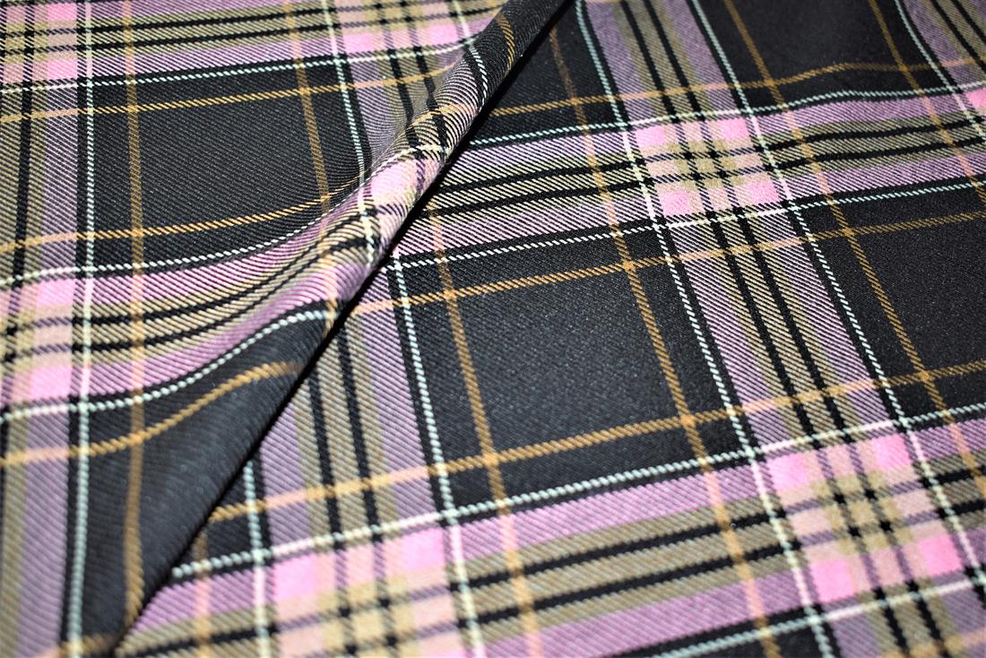 Pink & Black Tartan Fabric