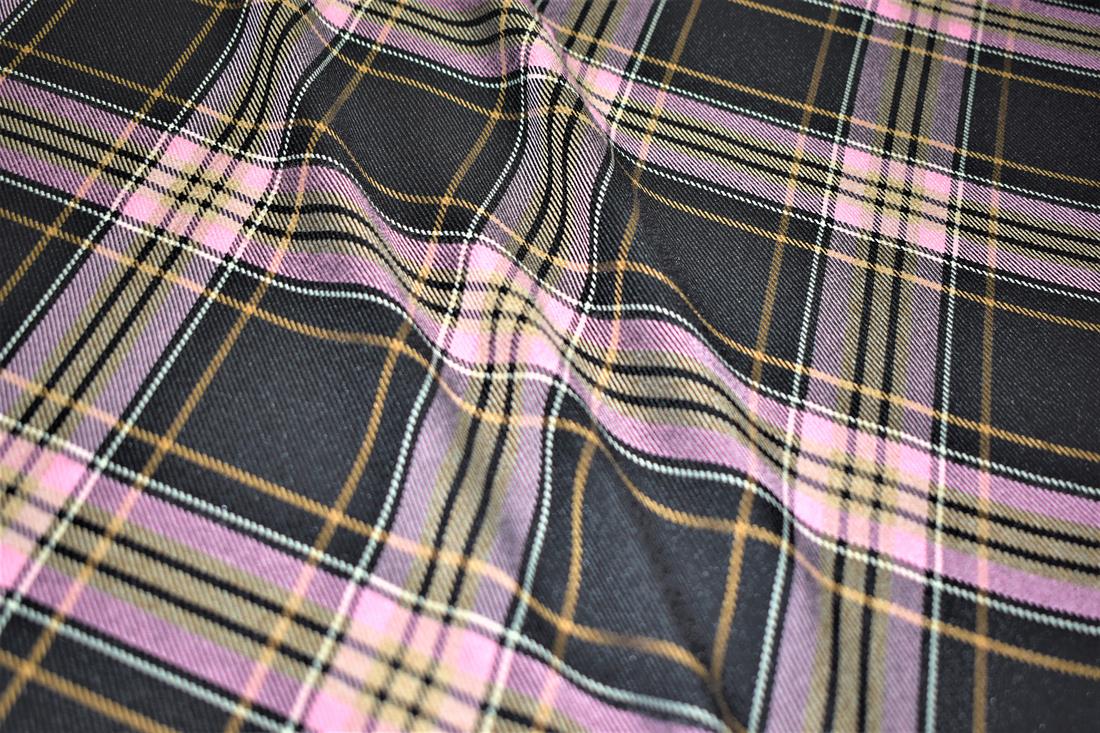 Pink & Black Tartan Fabric