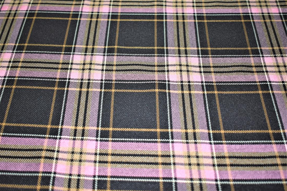 Pink & Black Tartan Fabric