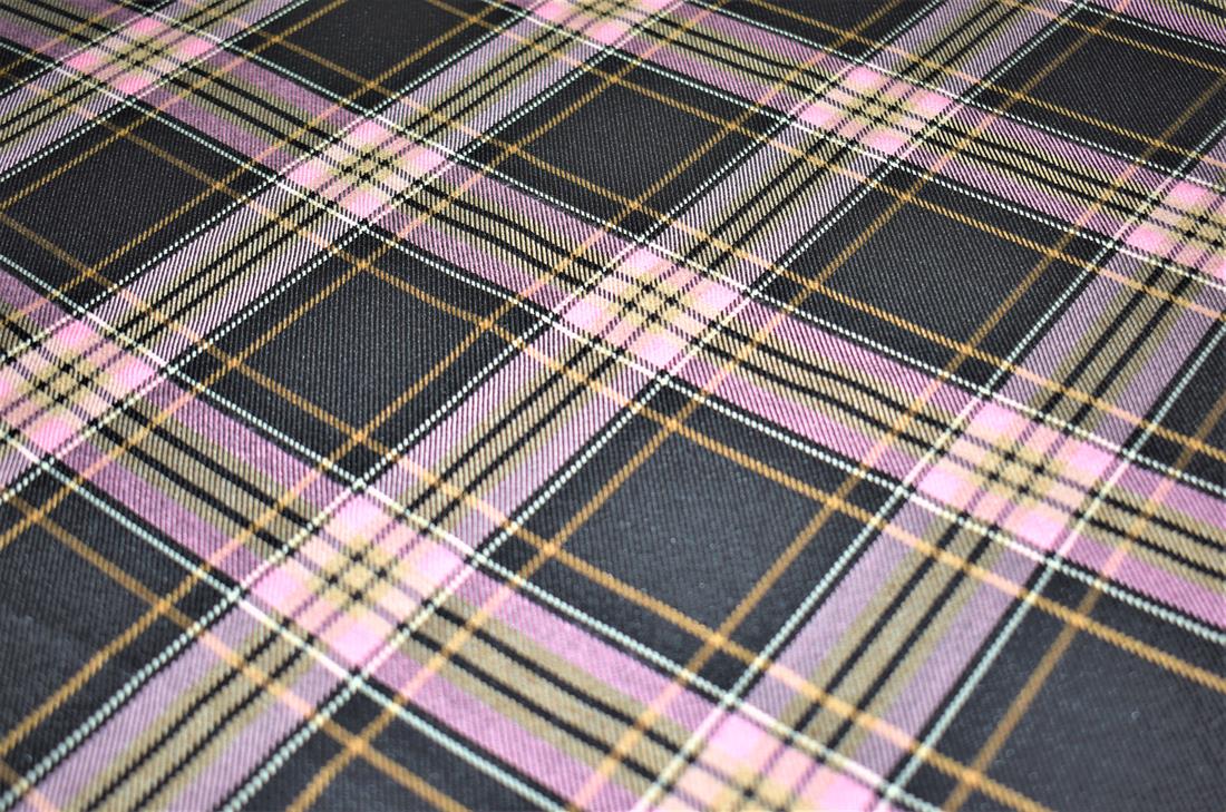 Pink & Black Tartan Fabric