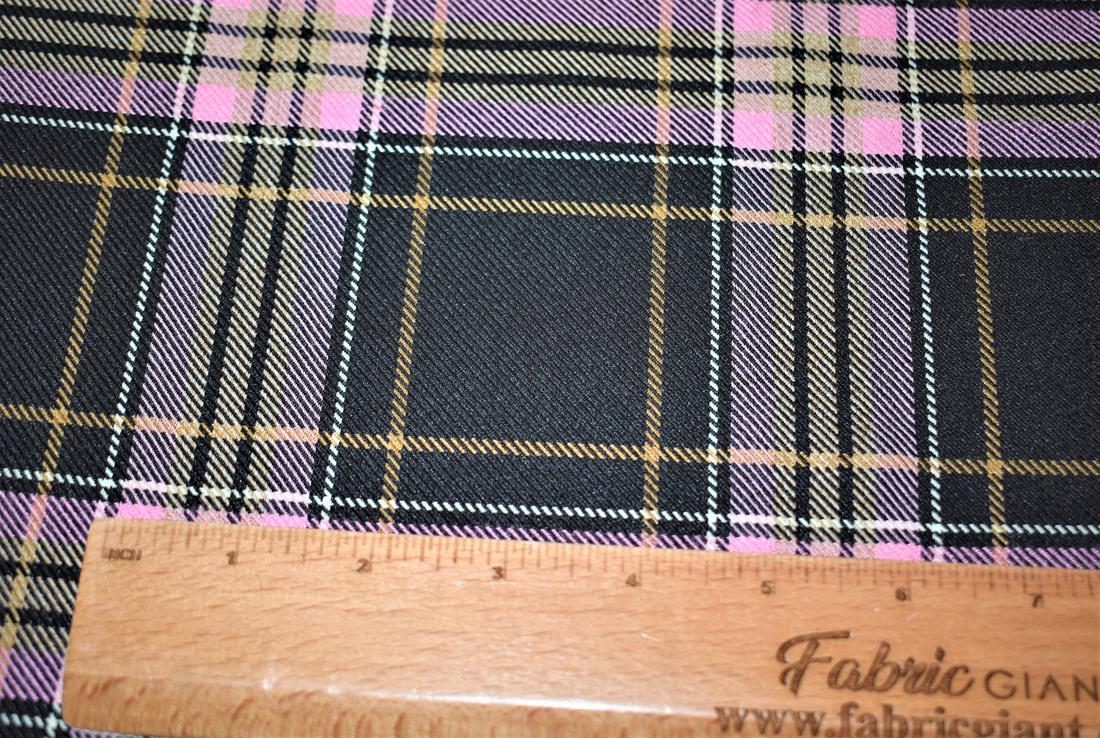 Pink & Black Tartan Fabric