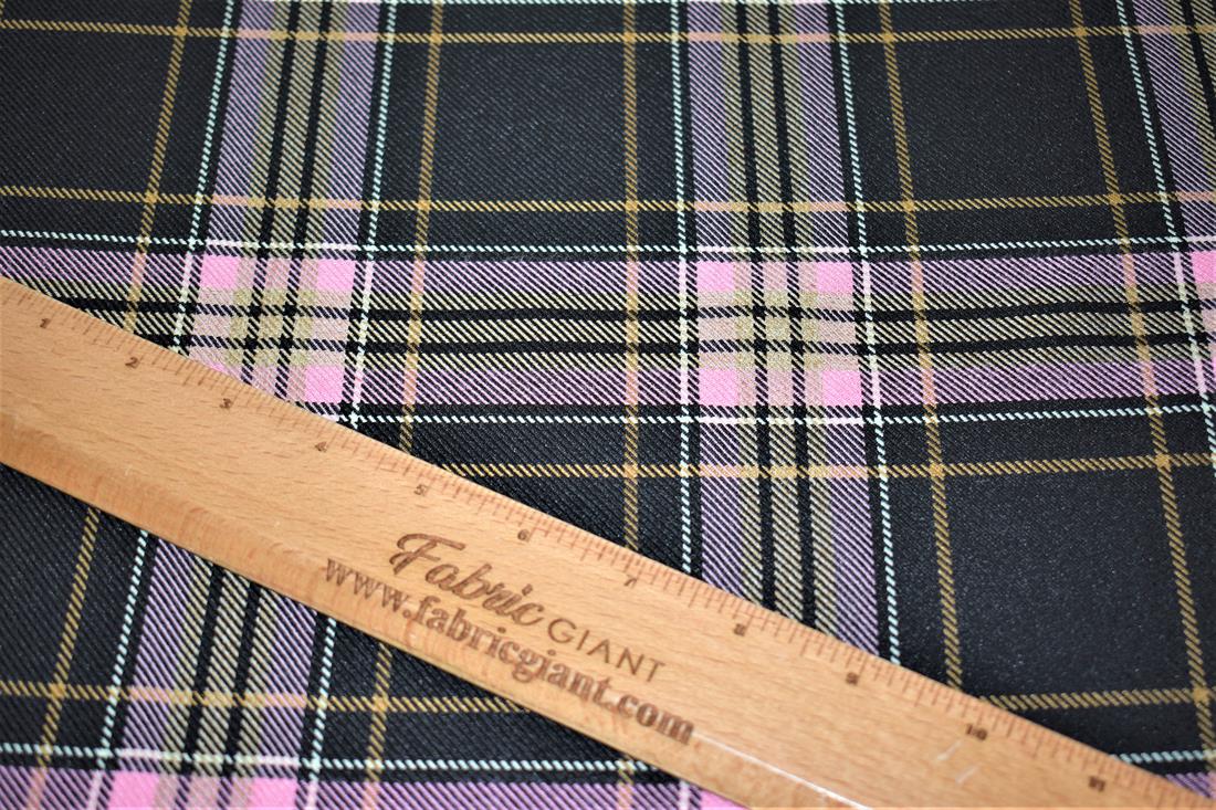 Pink & Black Tartan Fabric
