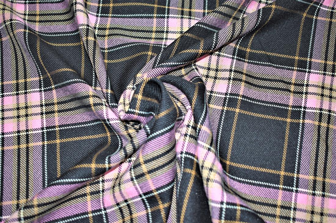Pink & Black Tartan Fabric