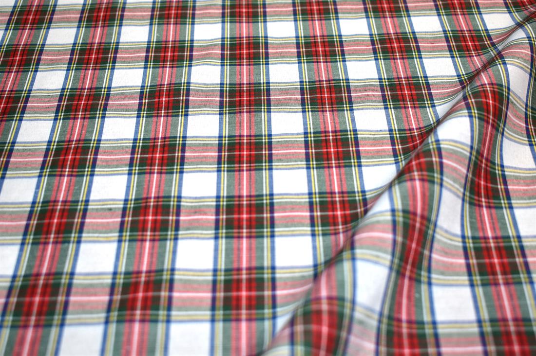 White Polyviscose Tartan Dress Stewart Is a Patterned Cloth…