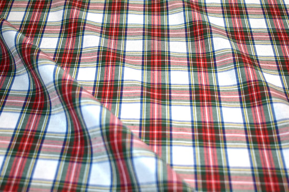 White Polyviscose Tartan Dress Stewart Is a Patterned Cloth…