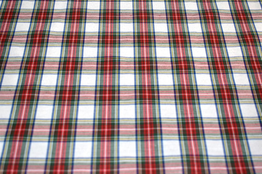 White Polyviscose Tartan Dress Stewart Is a Patterned Cloth…