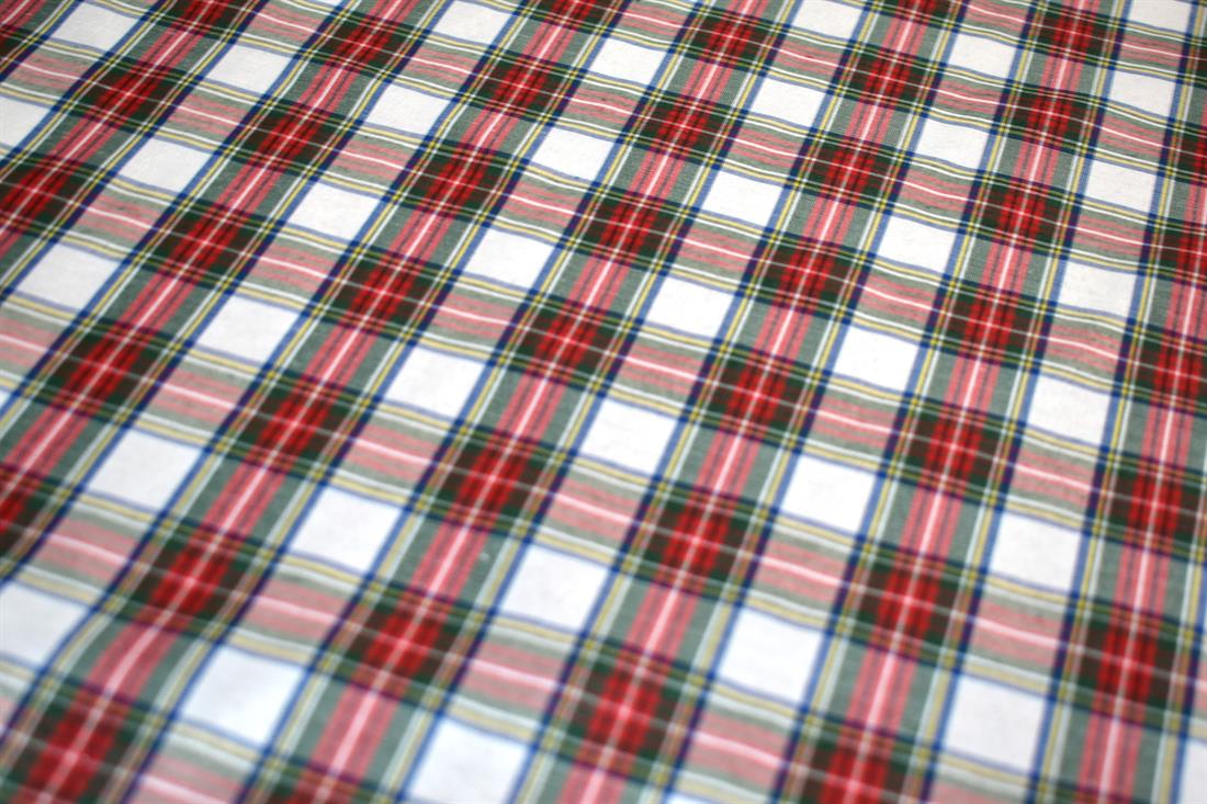 White Polyviscose Tartan Dress Stewart Is a Patterned Cloth…