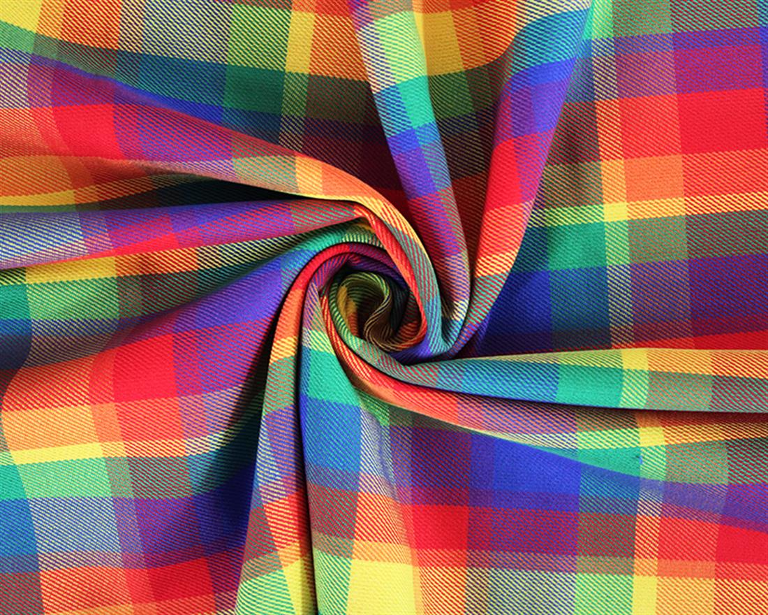 Rainbow-Poly Viscose Tartan Unleash Your Colourful Charm with Fabric