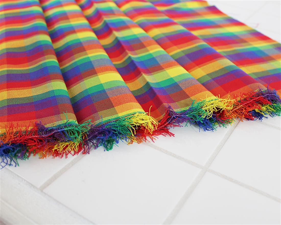 Rainbow-Poly Viscose Tartan Unleash Your Colourful Charm with Fabric