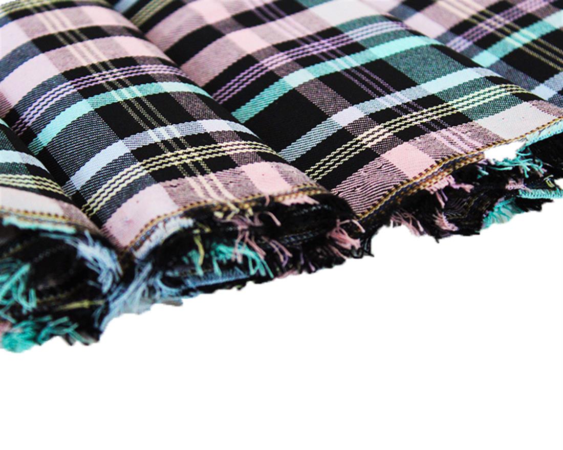 Black Pastel Rainbow-PolyViscose Tartan Wrap Yourself in Whimsical…