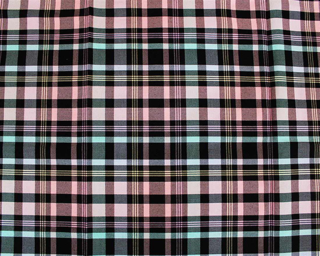Black Pastel Rainbow-PolyViscose Tartan Wrap Yourself in Whimsical…