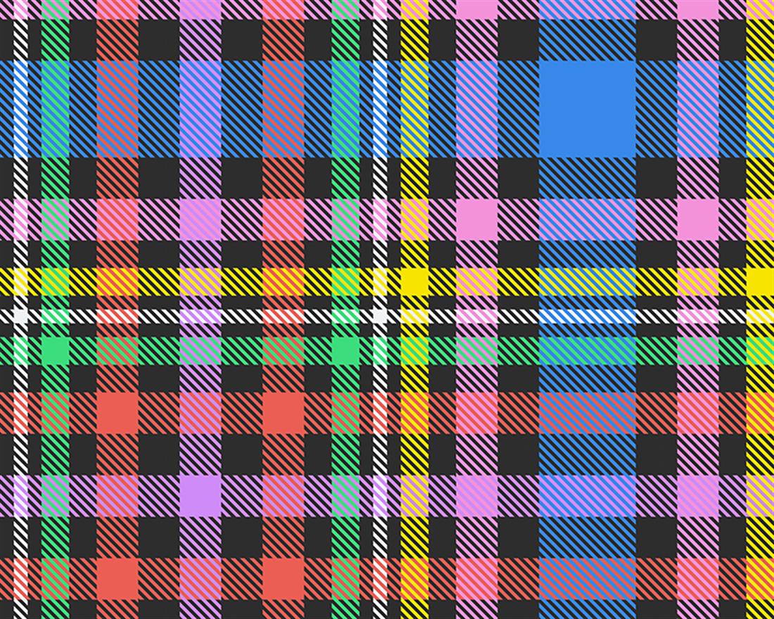 Polyviscose Tartan - Rainbow Fabric