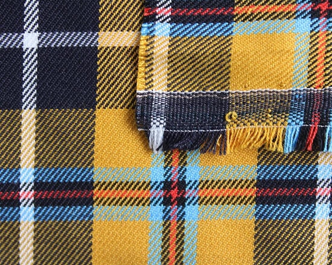 Mustard PolyViscose Tartan - Cornish Fabric