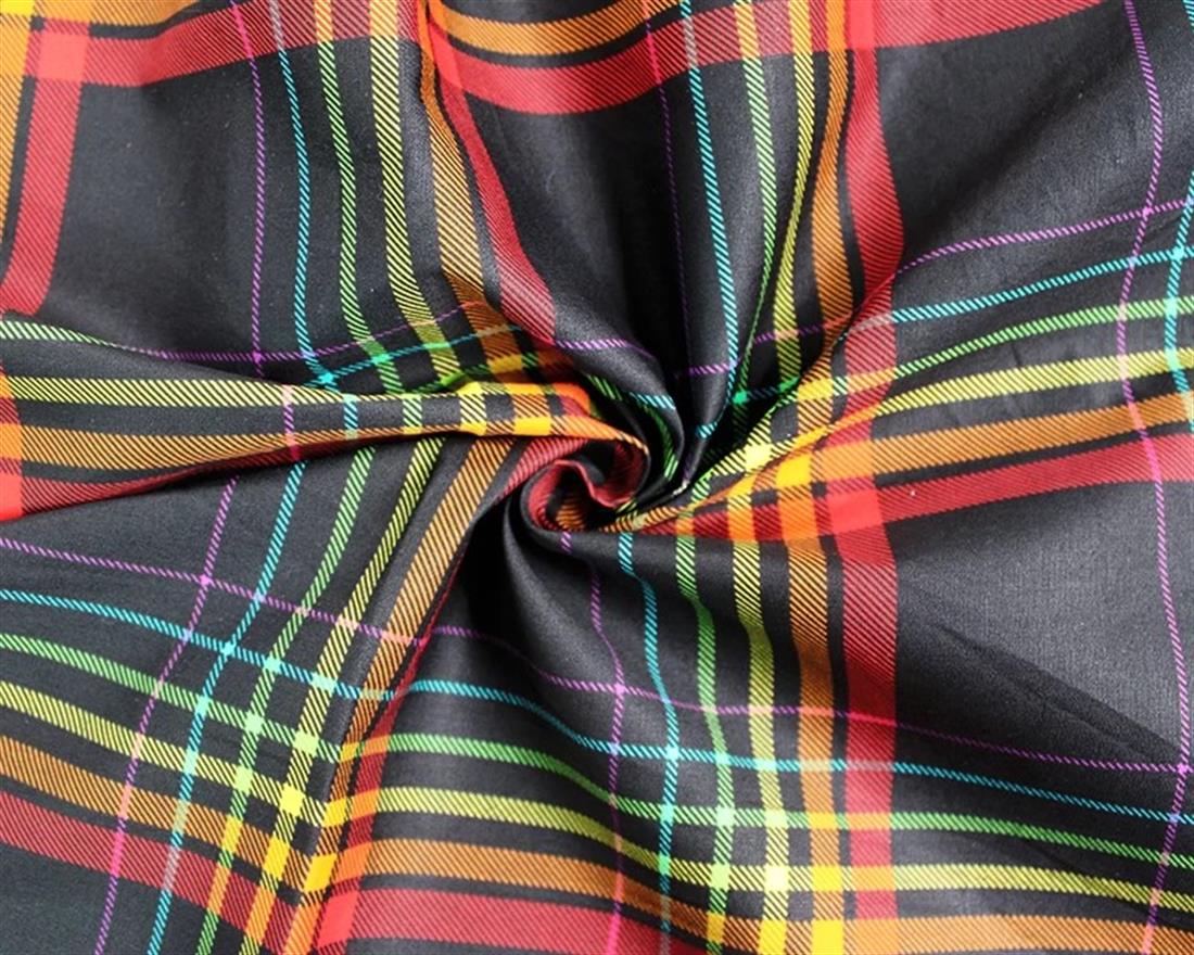 Black Little Johnny Digital Cotton Tartan In the Fabrics