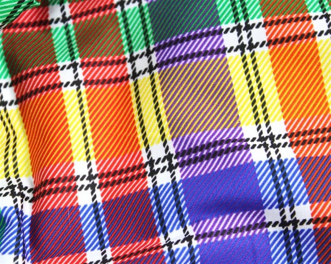 White Little Johnny Digital Cotton Tartan In the Fabrics