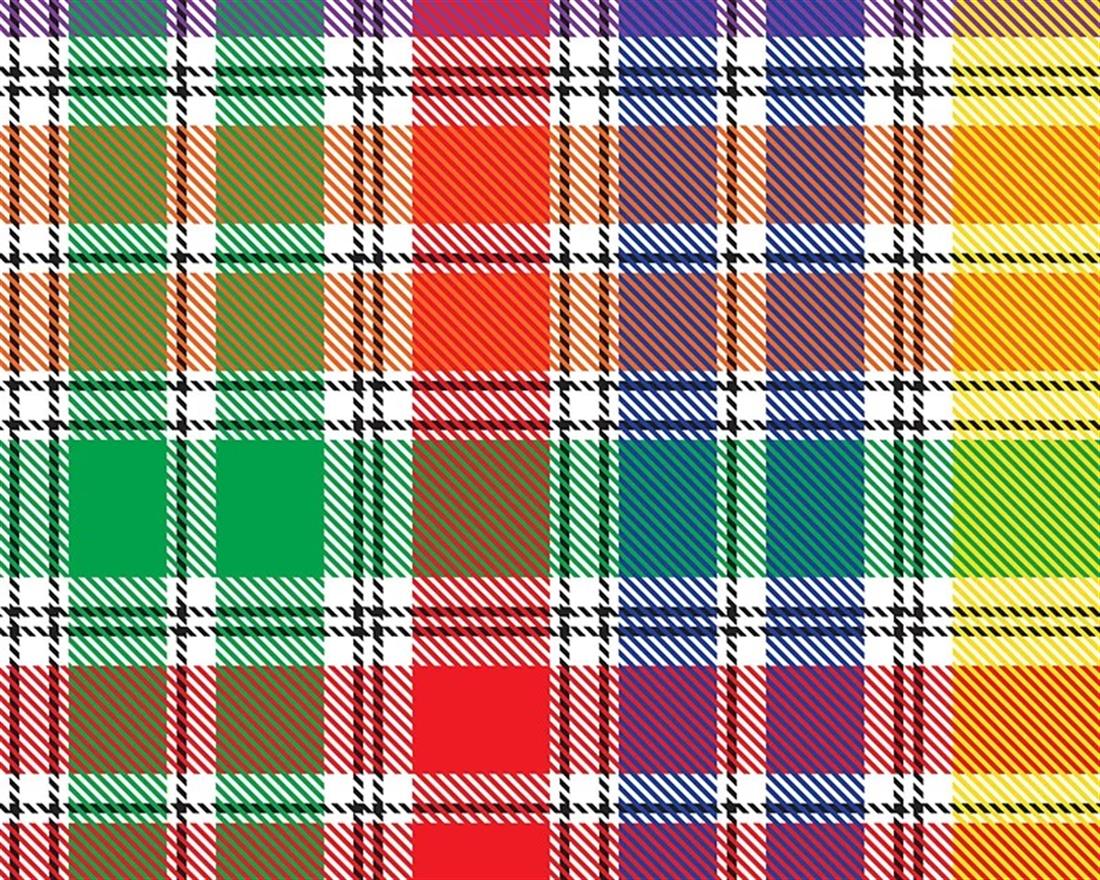 White Little Johnny Digital Cotton Tartan In the Fabrics