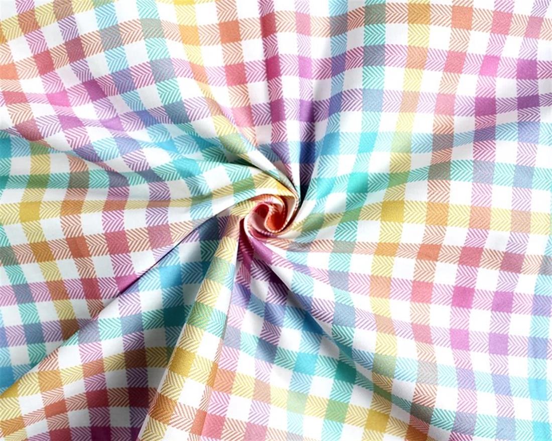 White Little Johnny Digital Cotton Tartan In the Fabrics