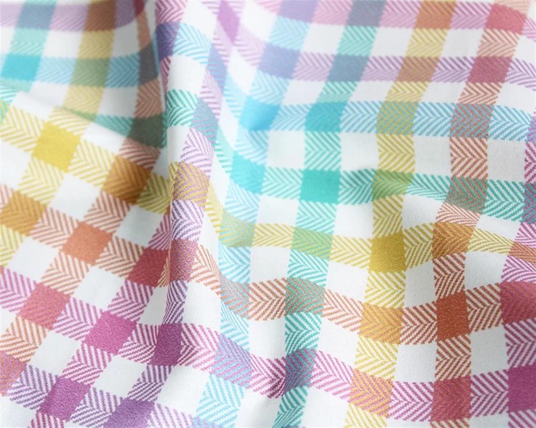 White Little Johnny Digital Cotton Tartan In the Fabrics