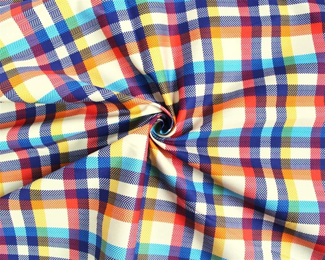 Orange Little Johnny Digital Cotton Tartan In the Fabrics