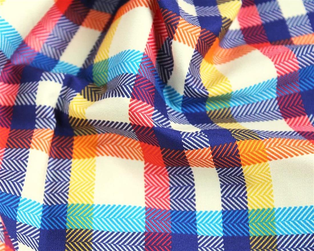 Orange Little Johnny Digital Cotton Tartan In the Fabrics