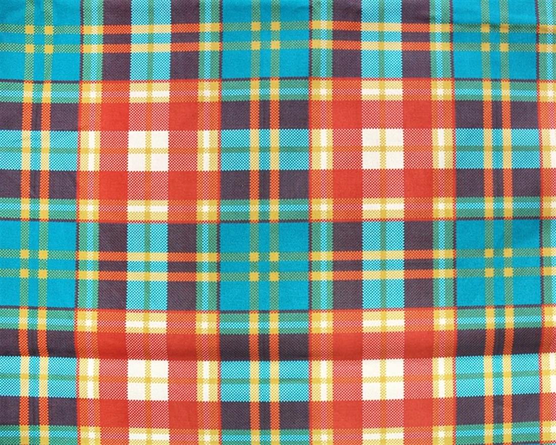 Teal & Rust Little Johnny Digital Cotton Tartan In the Fabrics