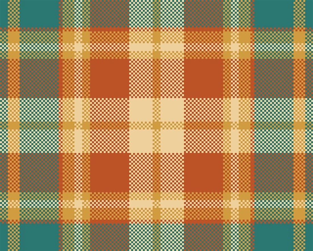 Teal & Rust Little Johnny Digital Cotton Tartan In the Fabrics