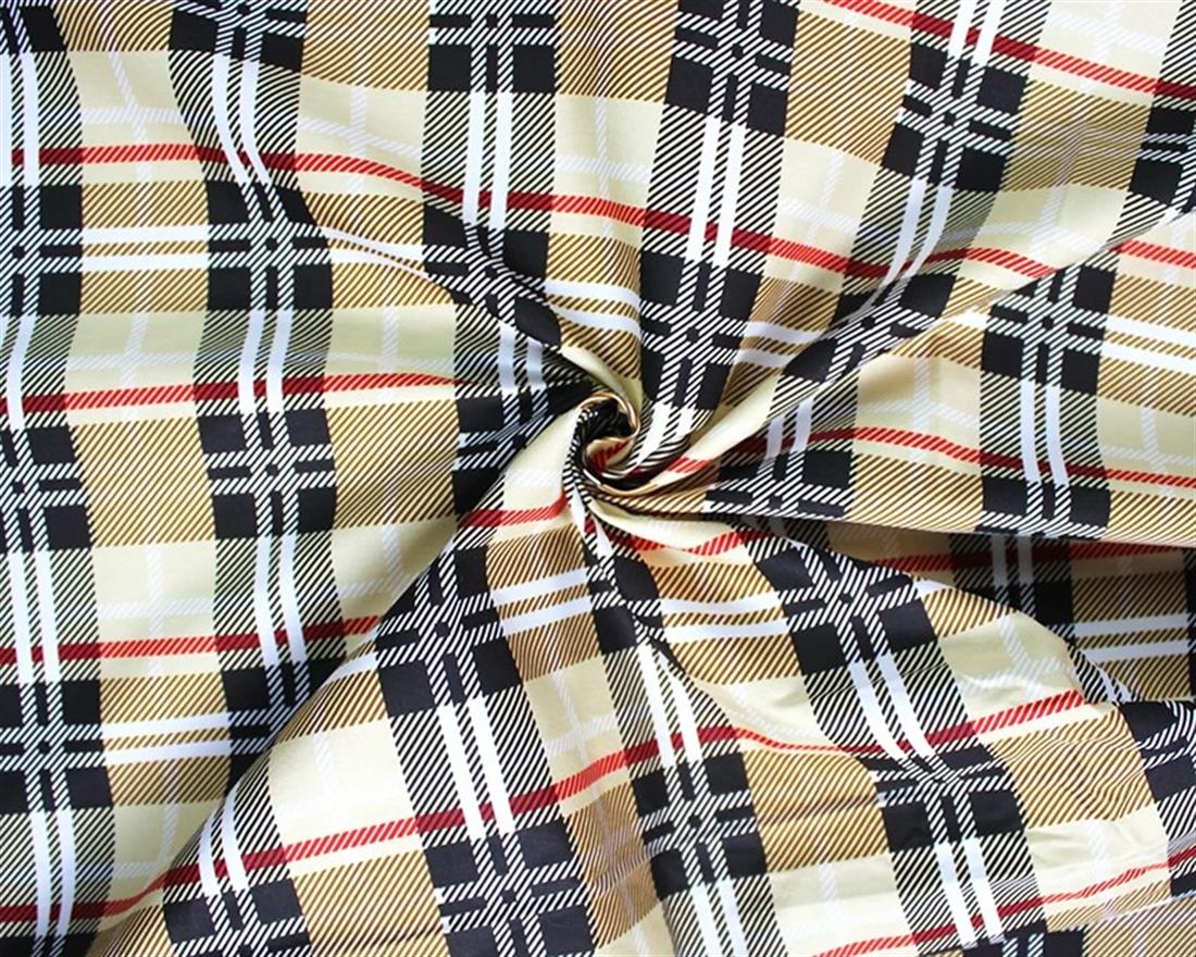 Beige Little Johnny Digital Cotton Tartan In the Fabrics