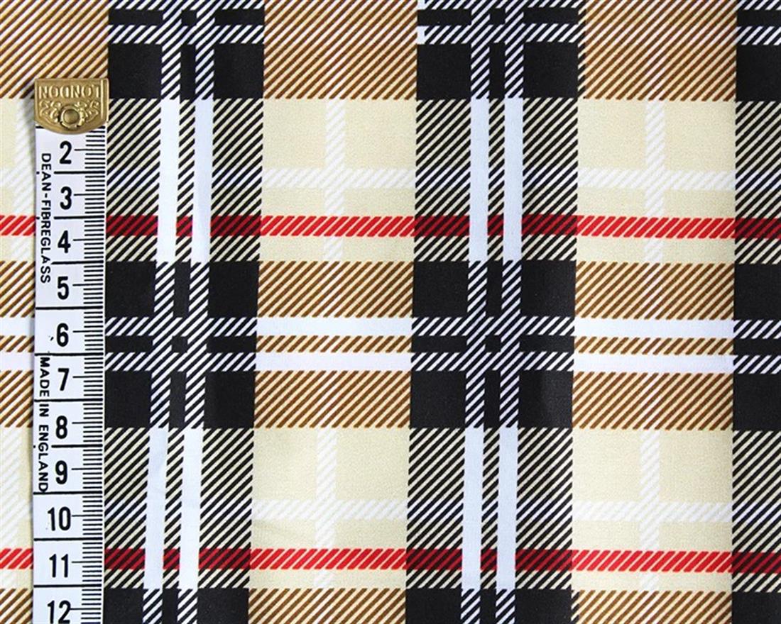 Beige Little Johnny Digital Cotton Tartan In the Fabrics