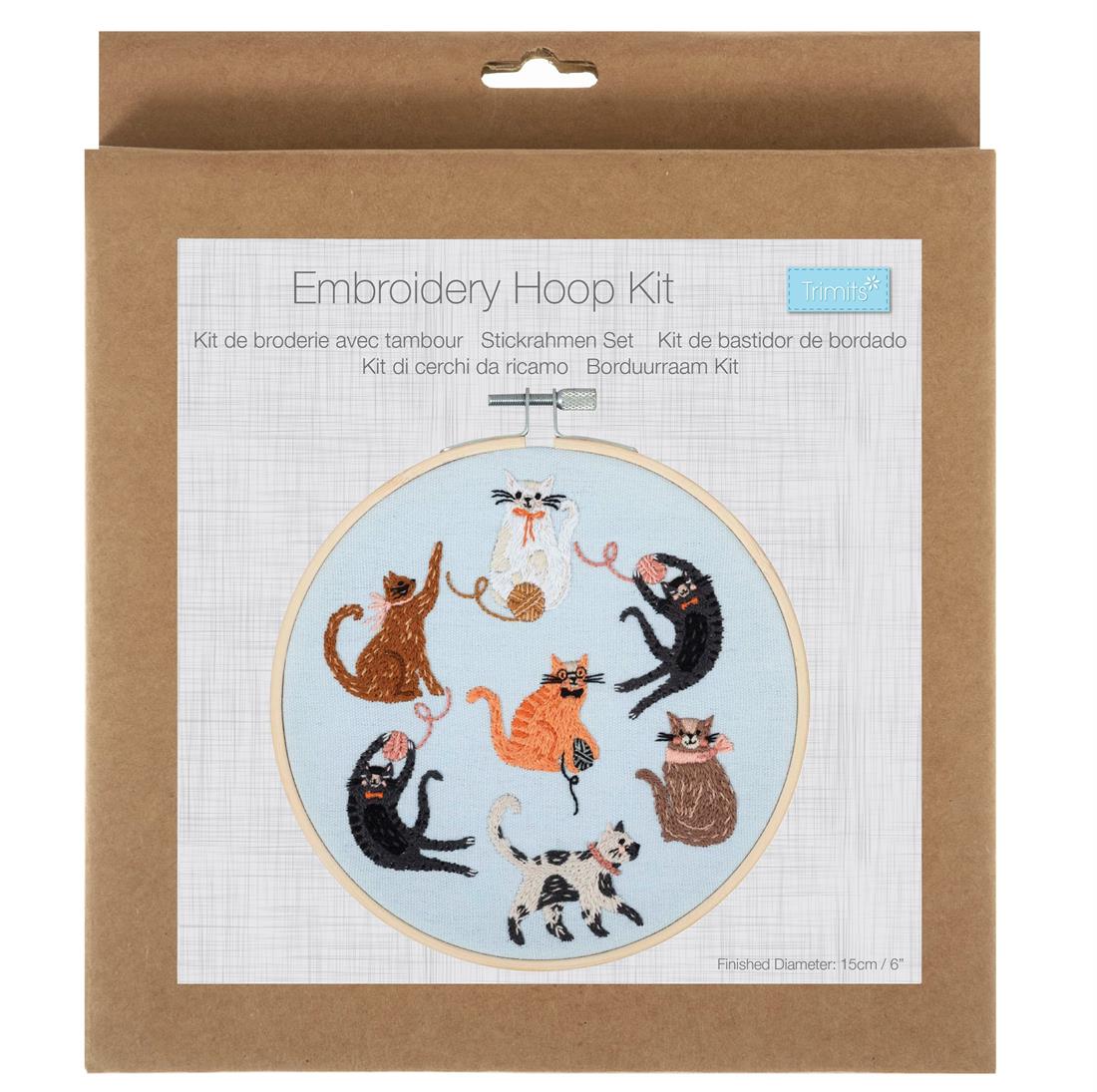 Embroidery Kit with Hoop Cats