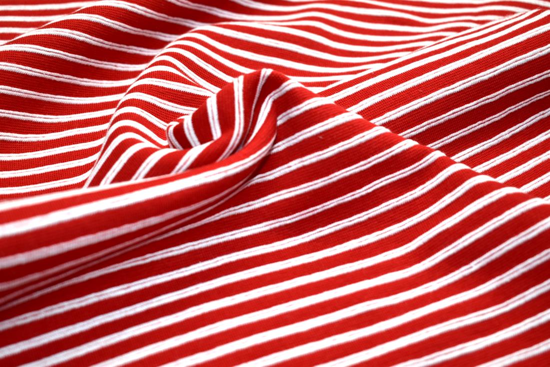 Red & White This Ribbing Jersey Fabric
