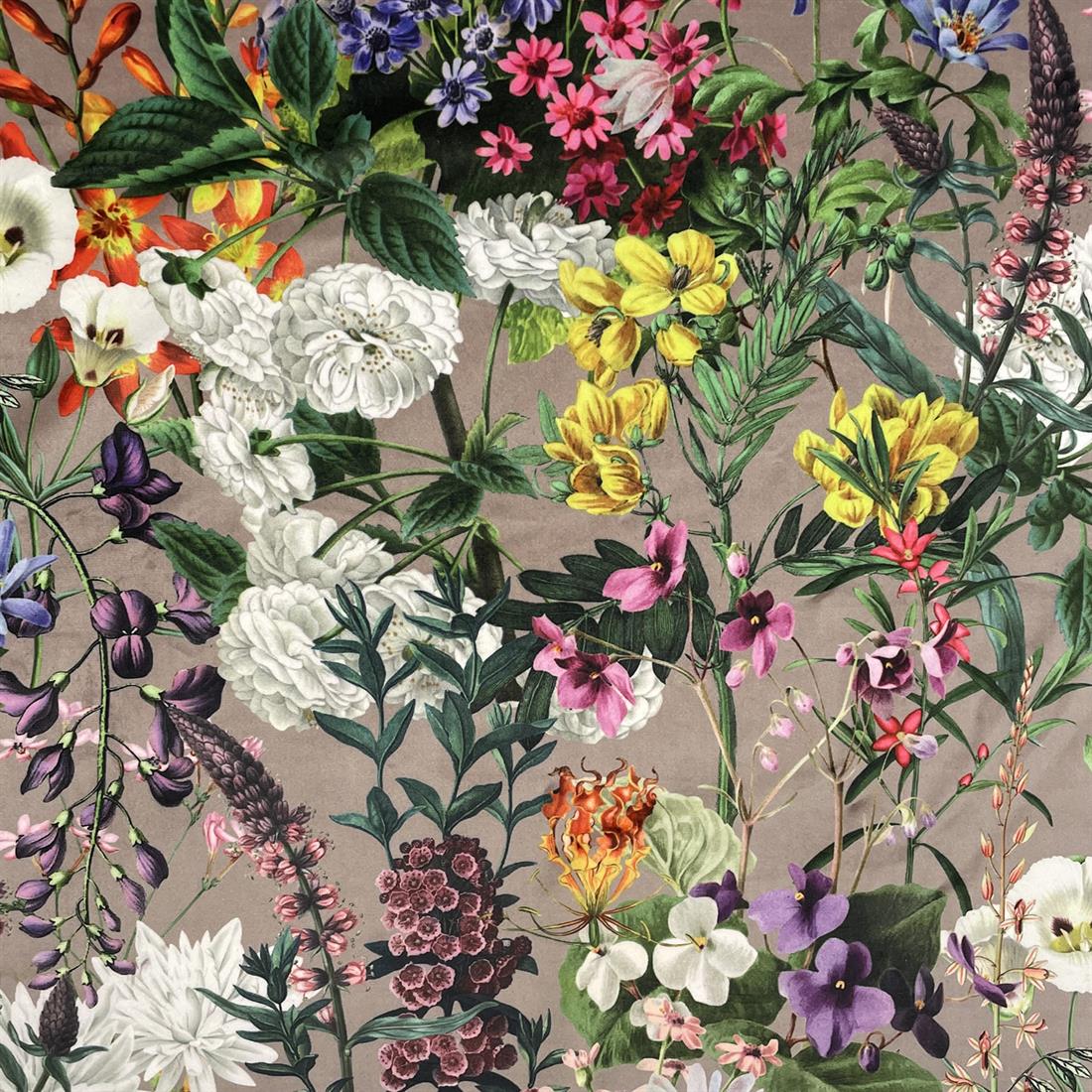 Summer Floral Digitally Printed Velvet