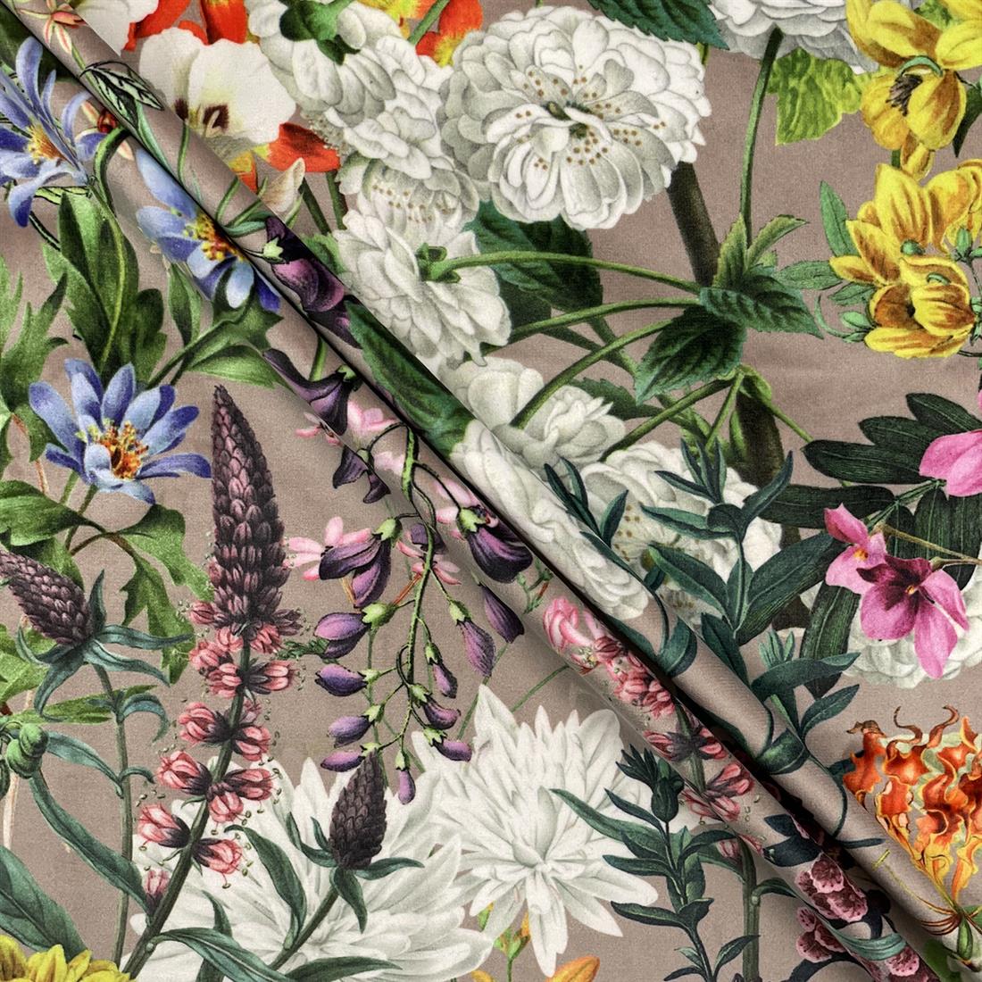 Summer Floral Digitally Printed Velvet