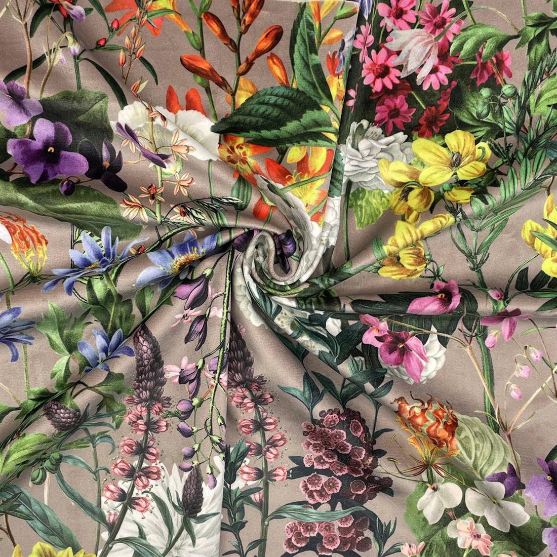 Summer Floral Digitally Printed Velvet