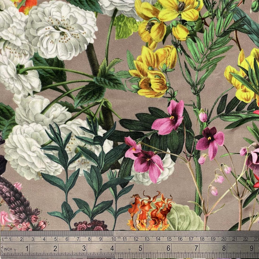 Summer Floral Digitally Printed Velvet