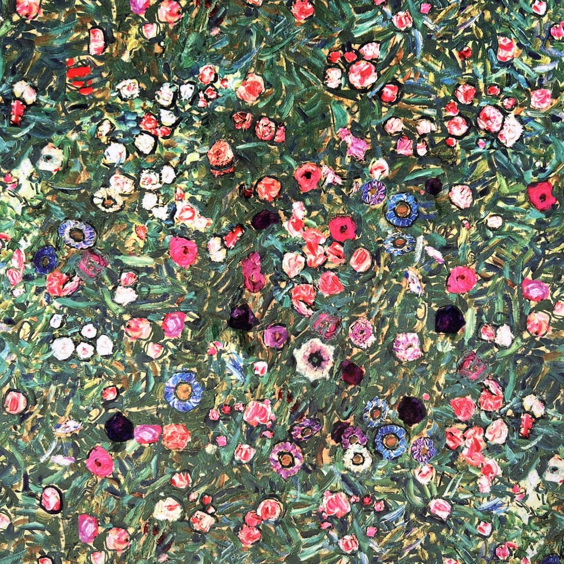 Green Klimt's Italian Garden Digitally Printed Velvet