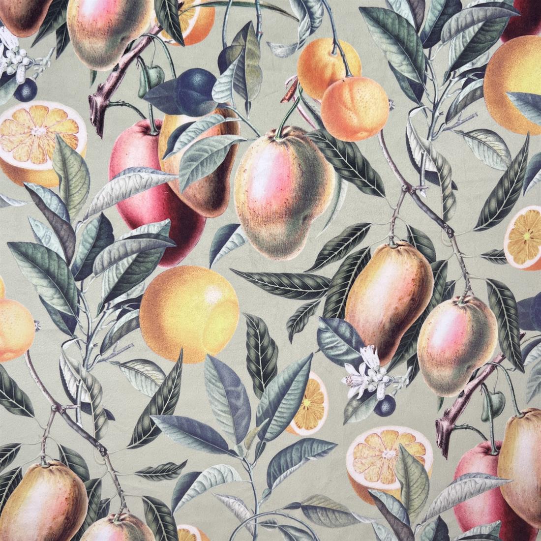Grey & Garden of Eden Garden of Eden Digitally Printed Velvet