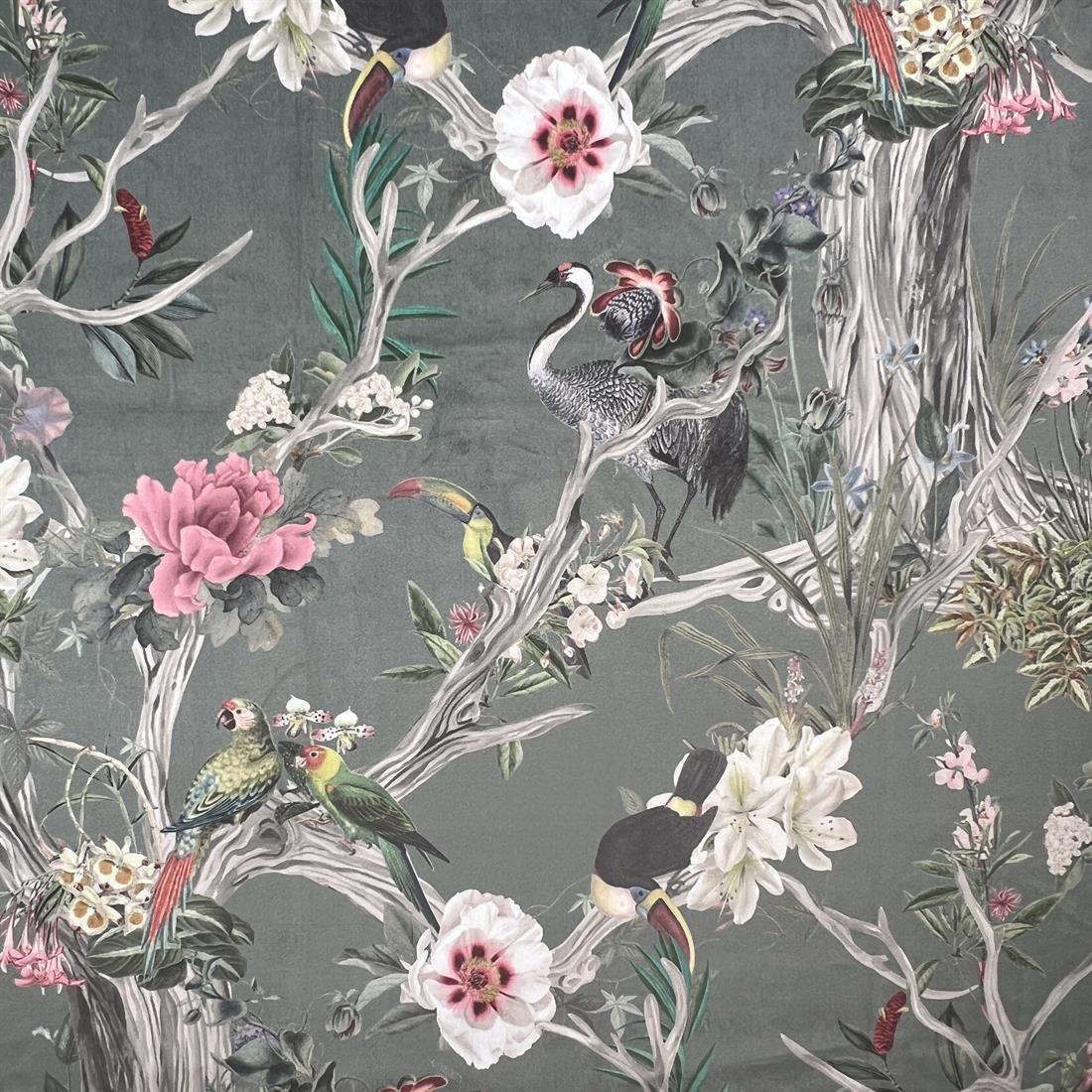 Chinoiserie Silver Grey Digitally Printed