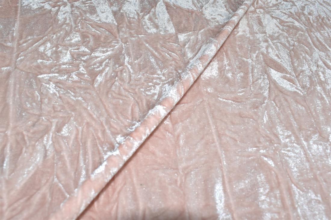 Plain Crushed Velour Velvet Fabric