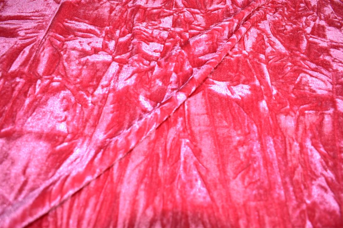 Plain Crushed Velour Velvet Fabric