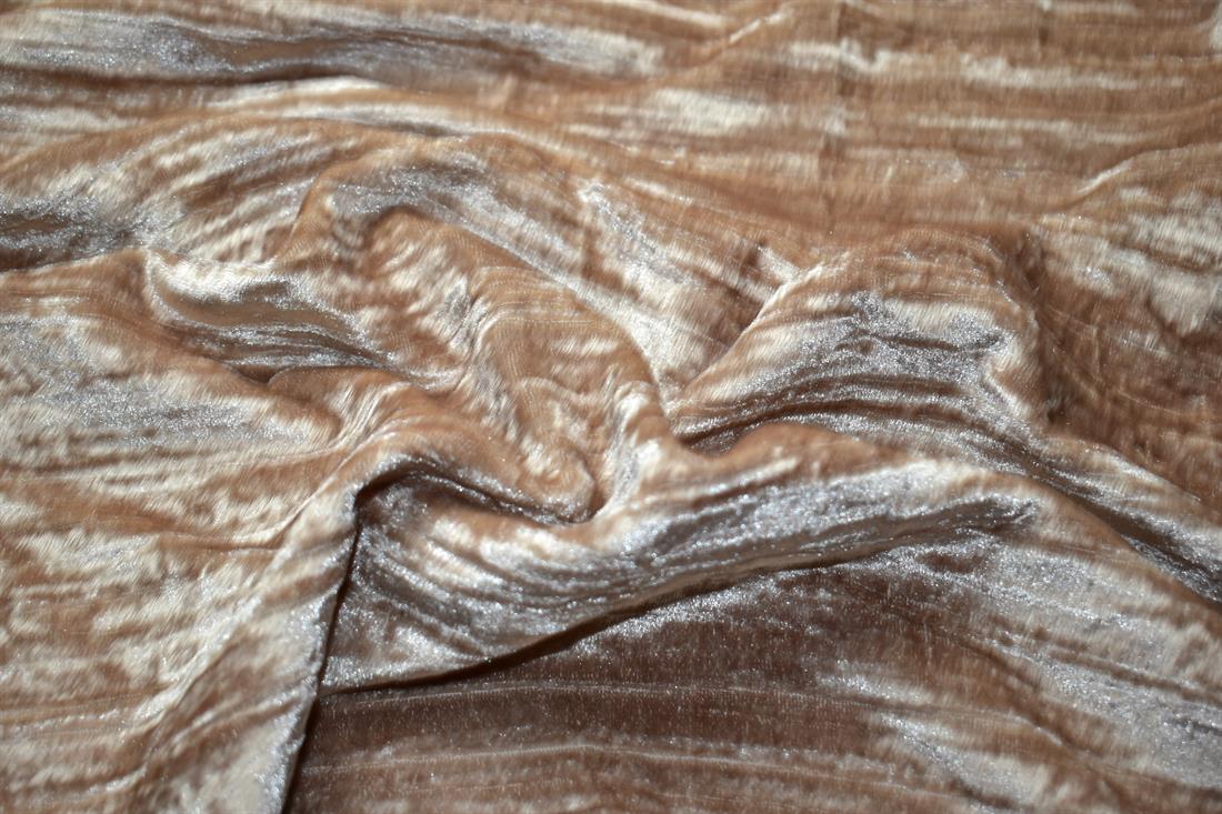 Dark Beige Quality Crushed Velvet