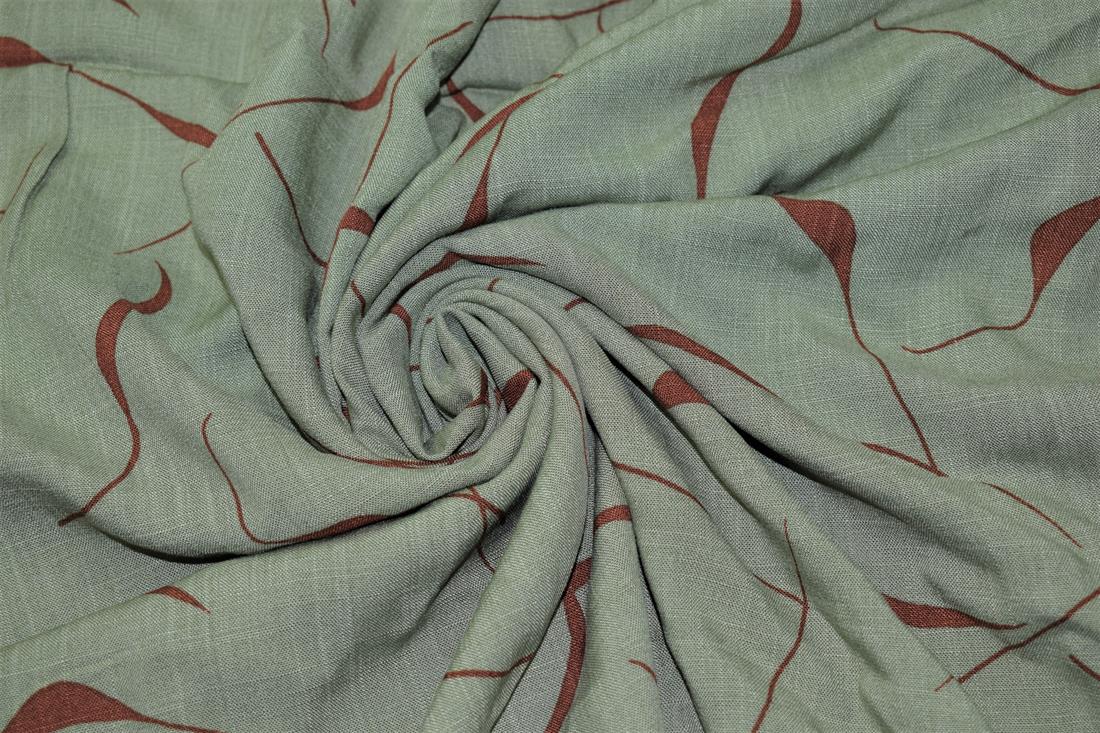 Sage Green Gravity Print Rayon Fabric