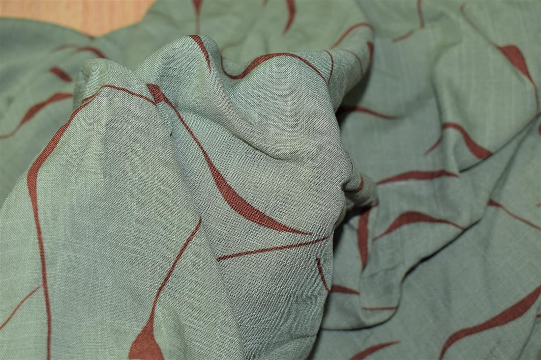 Sage Green Gravity Print Rayon Fabric