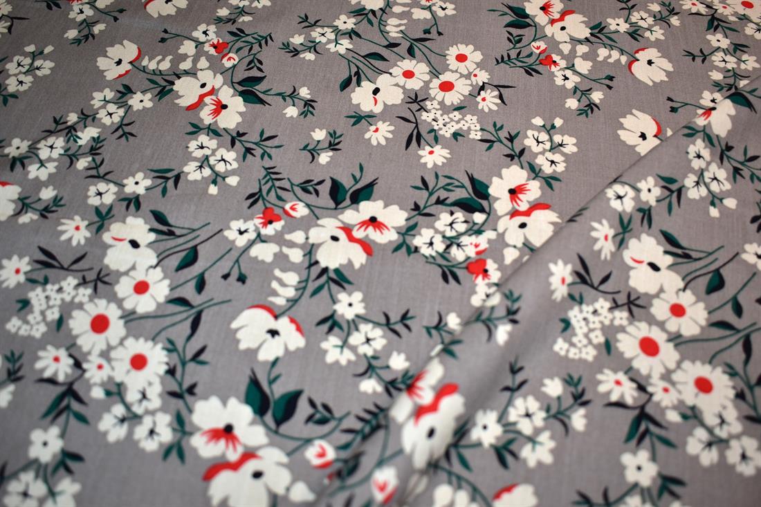 Printed Floral 100% Viscose Fabric Material