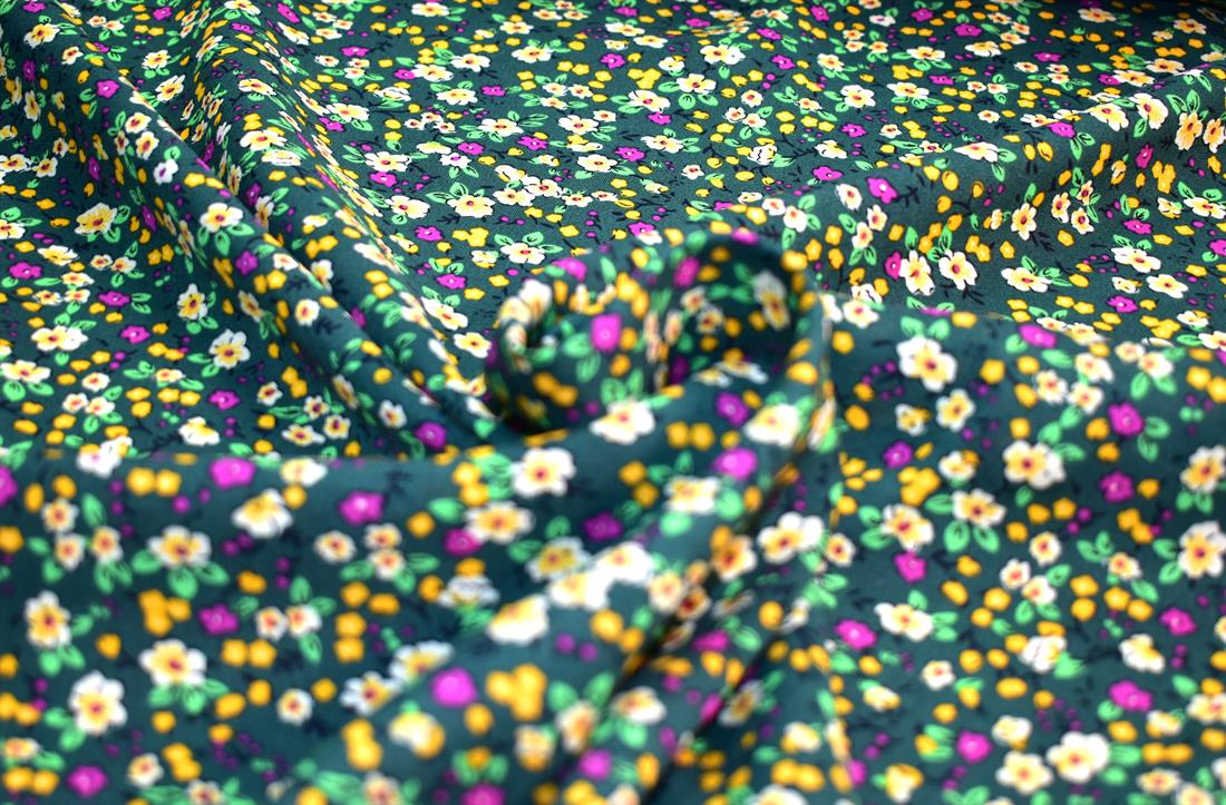 Printed Floral 100% Viscose Fabric Material