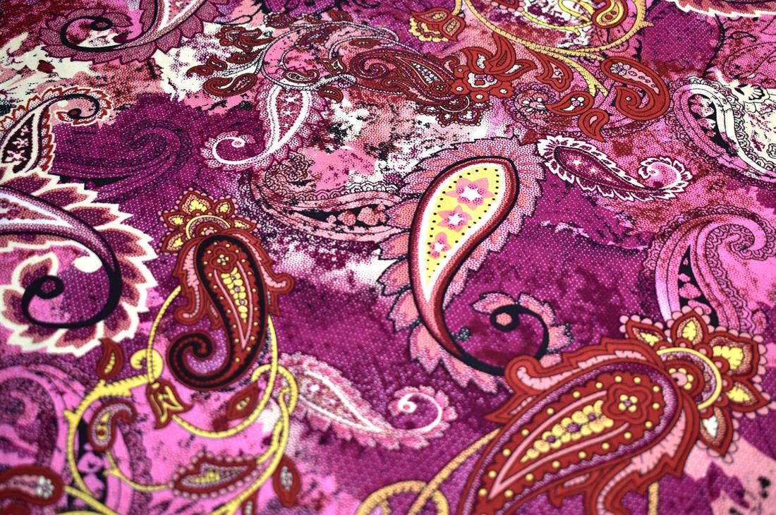 Printed Paisley 100% Viscose Fabric Material
