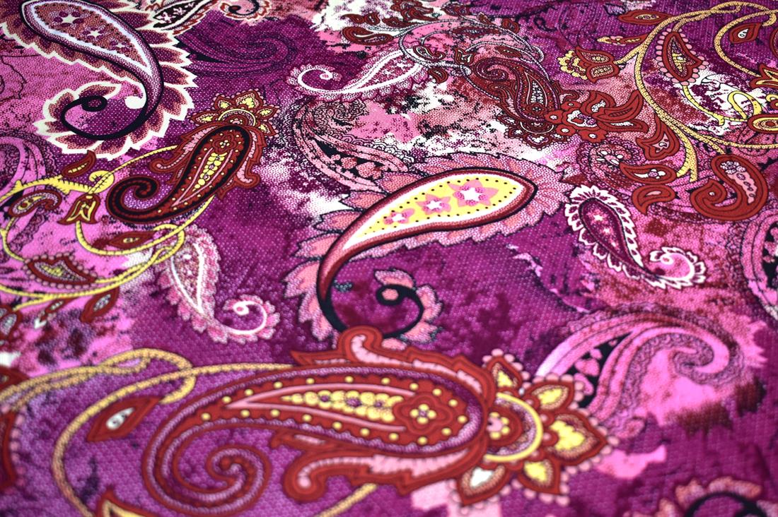 Printed Paisley 100% Viscose Fabric Material