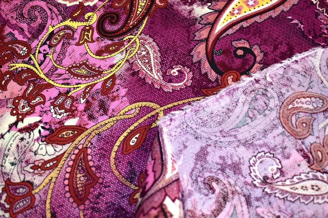 Printed Paisley 100% Viscose Fabric Material