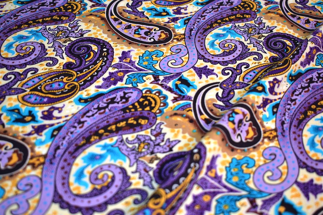 Printed Paisley 100% Viscose Fabric Material